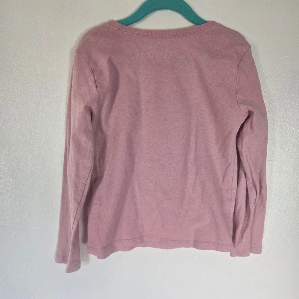 The Childrens Place Girls Pink Hot Cocoa Vibes‎ Glitter Long Sleeve Tee Size 5/6